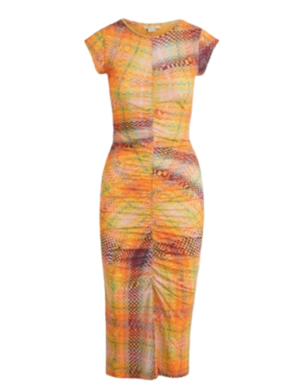 NWT Paloma Wool Multicolor Orange Mosaic Print Ruched